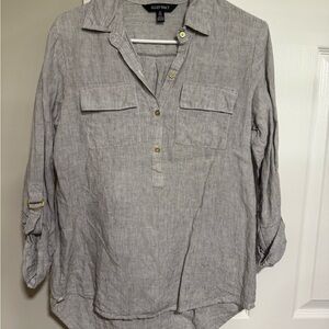 Ellen Tracy Striped Gray Shirt